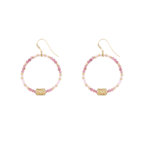 Boucles D'oreilles Pendantes - Or Rose 18K Plaqué, Pierres (cristal, Zircon, Améthyste, Tourmaline) Multicolores - Neuf Avec étiquettes
