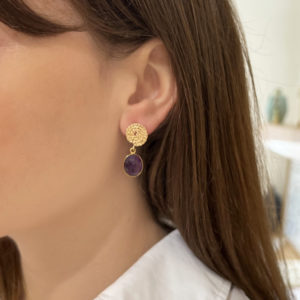 Boucles d'oreilles Croisière Labradorite