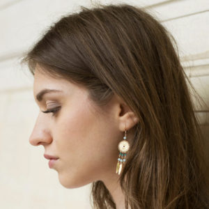 Boucles d'oreilles Inka gris