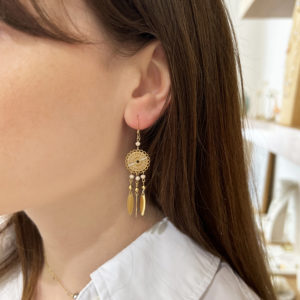 Boucles d'oreilles Inka gris