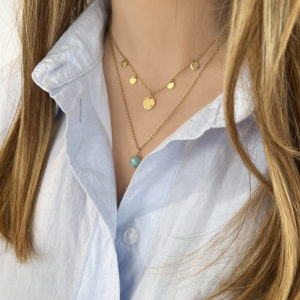 Collier double Miniardise Labradorite