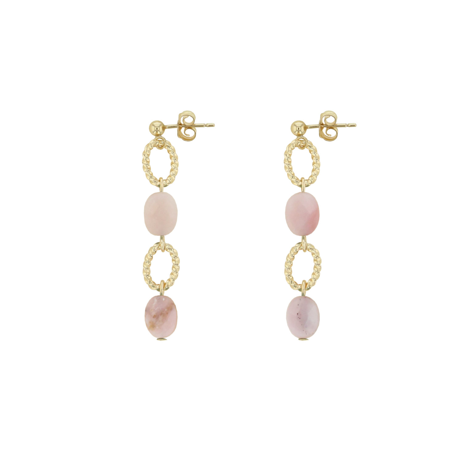 Boucles D'oreilles Pomme Opale Rose - Neuf Avec étiquettes, Pendantes, Alliage